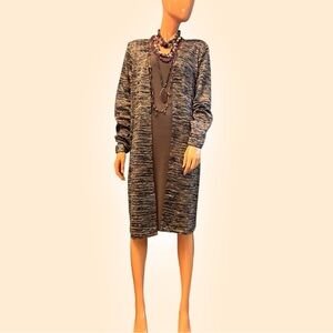 STUDIO EASE Plus Size Knit Dress with Attached Duster